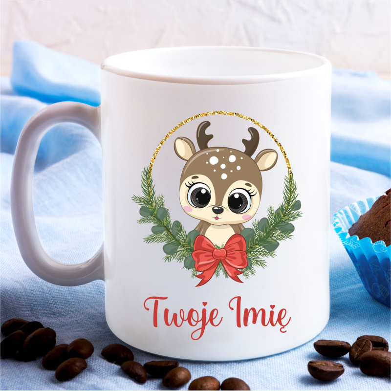 Kubek Z TWOIM IMIENIEM dla dzieci ŚWIĘTA 330 ml